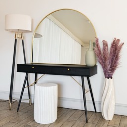 Akiko - Gold Metal Arched Mirror - 95cm x 120cm - thumbnail 2