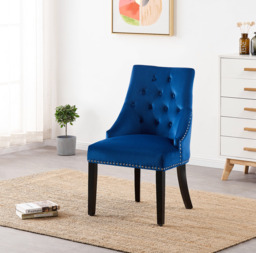 Windsor LUX Velvet Dining Chair - Blue / Single