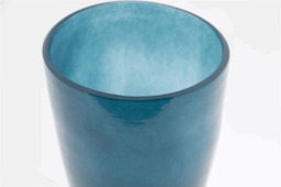 Mouthblown Glass FLOWERVASE - NAVY Blue by DutZ - H21 D13 cm - thumbnail 3