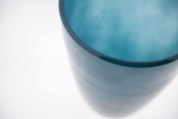 Mouthblown Glass FLOWERVASE - NAVY Blue by DutZ - H21 D13 cm - thumbnail 2
