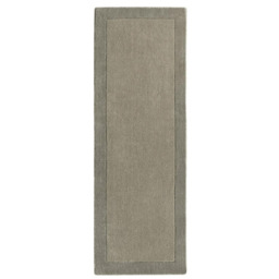 Bordered Taupe Wool Rug - 67X200 cm