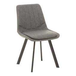 Grey Wooden Top and Metal Legs Rectangle Dining Table with 6 Brown Chairs Set, Westford - thumbnail 5