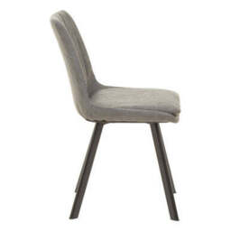Grey Wooden Top and Metal Legs Rectangle Dining Table with 6 Brown Chairs Set, Westford - thumbnail 6