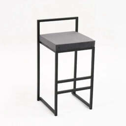 Orion Bar Stool - Grey / Leather / 75cm
