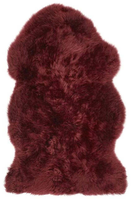 Genuine Berry Red Sheepskin Faux Fur Rug - image 1