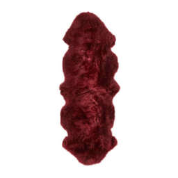 Genuine Berry Red Sheepskin Faux Fur Rug - thumbnail 3