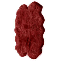 Genuine Berry Red Sheepskin Faux Fur Rug - thumbnail 4