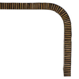 Natural Bamboo Inlay Curved Console Table with Sculptural Striped Design, Bambusa - thumbnail 6