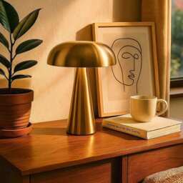 Sleek Abstract Lamp - Gold