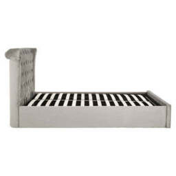 Grey Brushed Velvet Ottoman King Bed - Edison - thumbnail 3