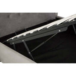 Grey Brushed Velvet Ottoman King Bed - Edison - thumbnail 6