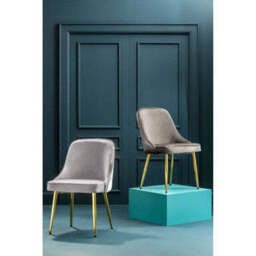 Grey Velvet Dining Chair - Demi - thumbnail 3