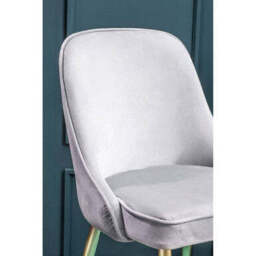 Grey Velvet Dining Chair - Demi - thumbnail 4