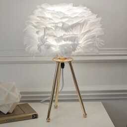 Sara Gold Tripod Feather Table Lamp - thumbnail 1