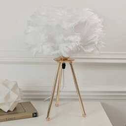 Sara Gold Tripod Feather Table Lamp - thumbnail 2