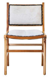 Kendari Natural Leather and Teak Wood Dining Chair - thumbnail 2