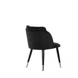 Milano Cosmo LUX Dining Set - a Black Dining Table & 4 Dining Chairs with Silver End Caps - thumbnail 6