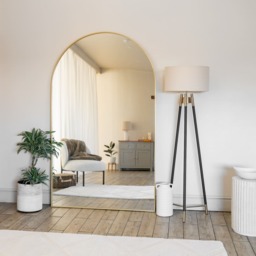 Akiko - Full Length Gold Metal Arched Mirror - 180cm x 105cm - thumbnail 4