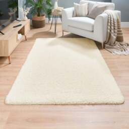 Washable Ghost Ivory Shaggy Rug - thumbnail 6