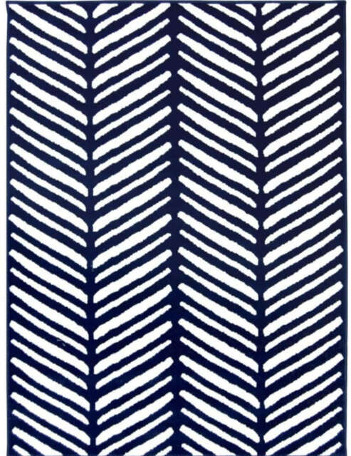 Maestro Herringbone Blue Rug - 80X150 cm