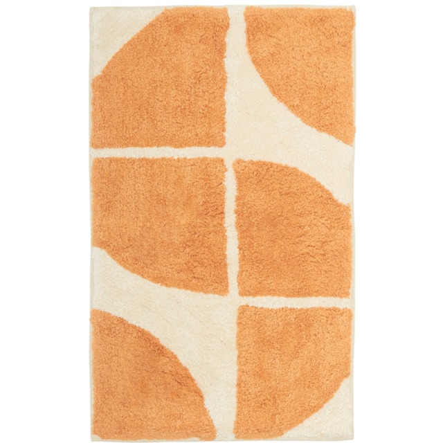 OLIVIA ROCCO Stockholm Bath Mat Non Slip Backing Super Soft Water Absorbent Cotton Blend - ORANGE