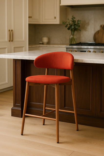 Haruto Bar Stool - 65cm / Brick Red / Set of 2