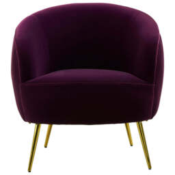 Manhattan Purple Velvet Curved Accent Chair - thumbnail 2