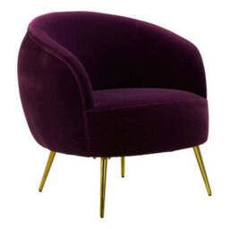 Manhattan Purple Velvet Curved Accent Chair - thumbnail 5