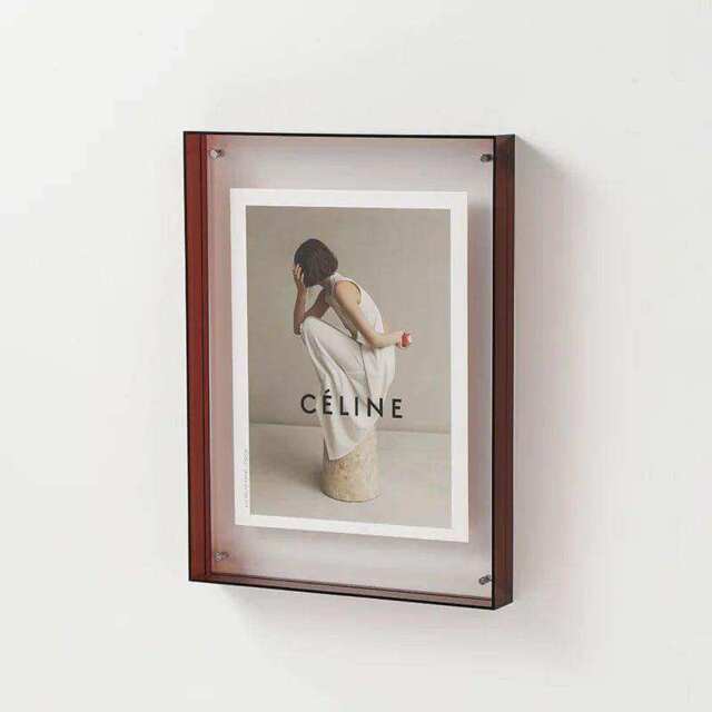 Transparent Acrylic Picture Frame - dark brown / 21x30cm
