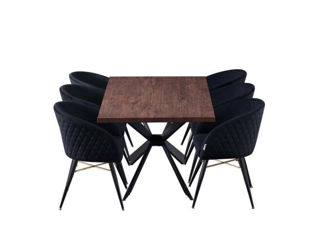 Vittorio Duke Lux Dining Set - Midnight Black / Set of 6