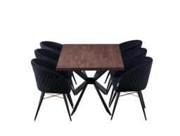 Vittorio Duke Lux Dining Set - Midnight Black / Set of 6