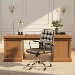 Brent Black Tufted Home Office Chair - thumbnail 5