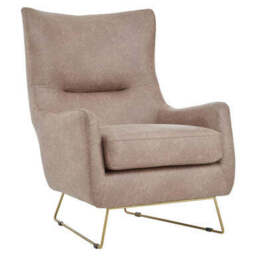 Henry Light Brown Faux Leather Armchair - thumbnail 3