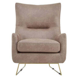 Henry Light Brown Faux Leather Armchair - thumbnail 2