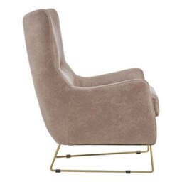 Henry Light Brown Faux Leather Armchair - thumbnail 4