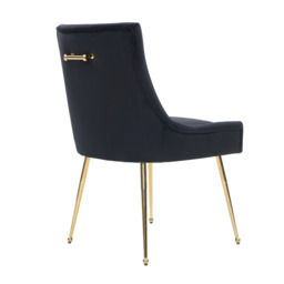 Viviana Velvet Dining Chair – Gold Legs, Ring Handle & Modern Accent - thumbnail 5