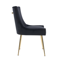 Viviana Velvet Dining Chair – Gold Legs, Ring Handle & Modern Accent - thumbnail 4