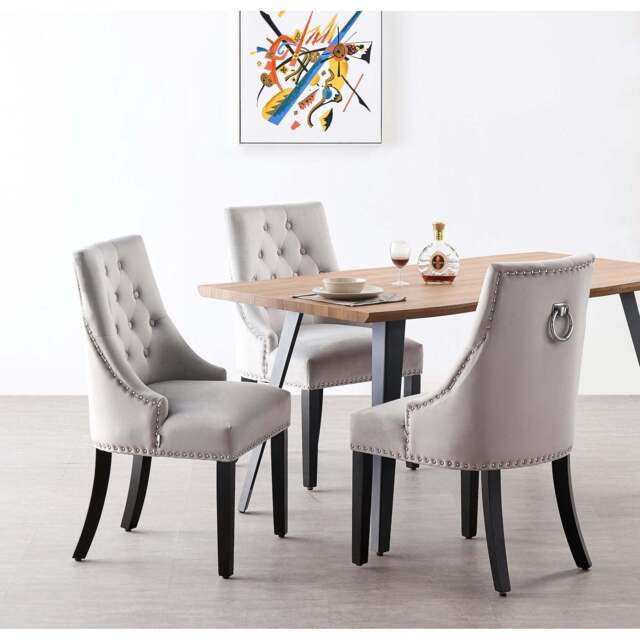 Windsor Rocco Dining Set - an Oak Table with set of 4 Dining Chairs - Light Grey