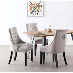 Windsor Rocco Dining Set - an Oak Table with set of 4 Dining Chairs - Light Grey