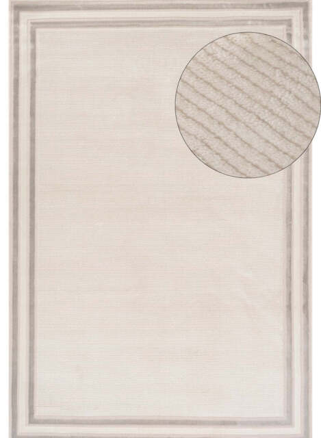 Carmel Cream-Grey Bordered Rug - 6060 - 240X340 cm