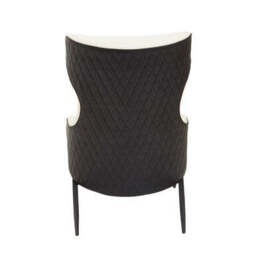 Kiev Ivory and Black Leather Effect Armchair - thumbnail 5