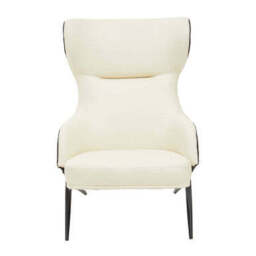 Kiev Ivory and Black Leather Effect Armchair - thumbnail 2