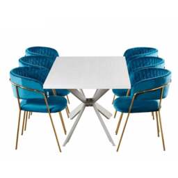 Atarah Duke LUX Dining Set - Blue / Set of 6