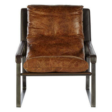 Hoxton Light Brown Leather Lounge Chair - image 1