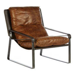 Hoxton Light Brown Leather Lounge Chair - thumbnail 2