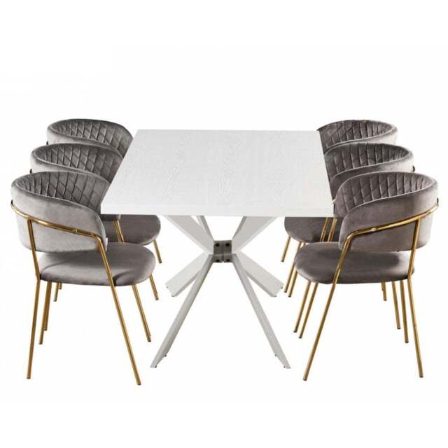 Atarah Duke LUX Dining Set - Grey / Set of 6