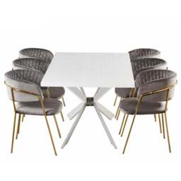 Atarah Duke LUX Dining Set - Grey / Set of 6