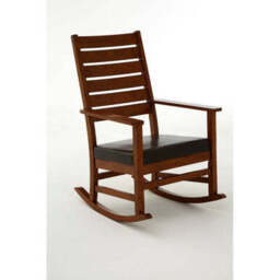 Relax Brown Leather Effect Rocking Chair - thumbnail 3