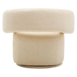 Oliveto Ivory Boucle Curved Swivel Armchair - thumbnail 5