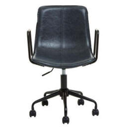 Grey Leather Effect Home Office Chair - Branson - thumbnail 2